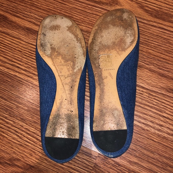 Marc Jacobs Denim Flats with Red Bow - Picture 2 of 7